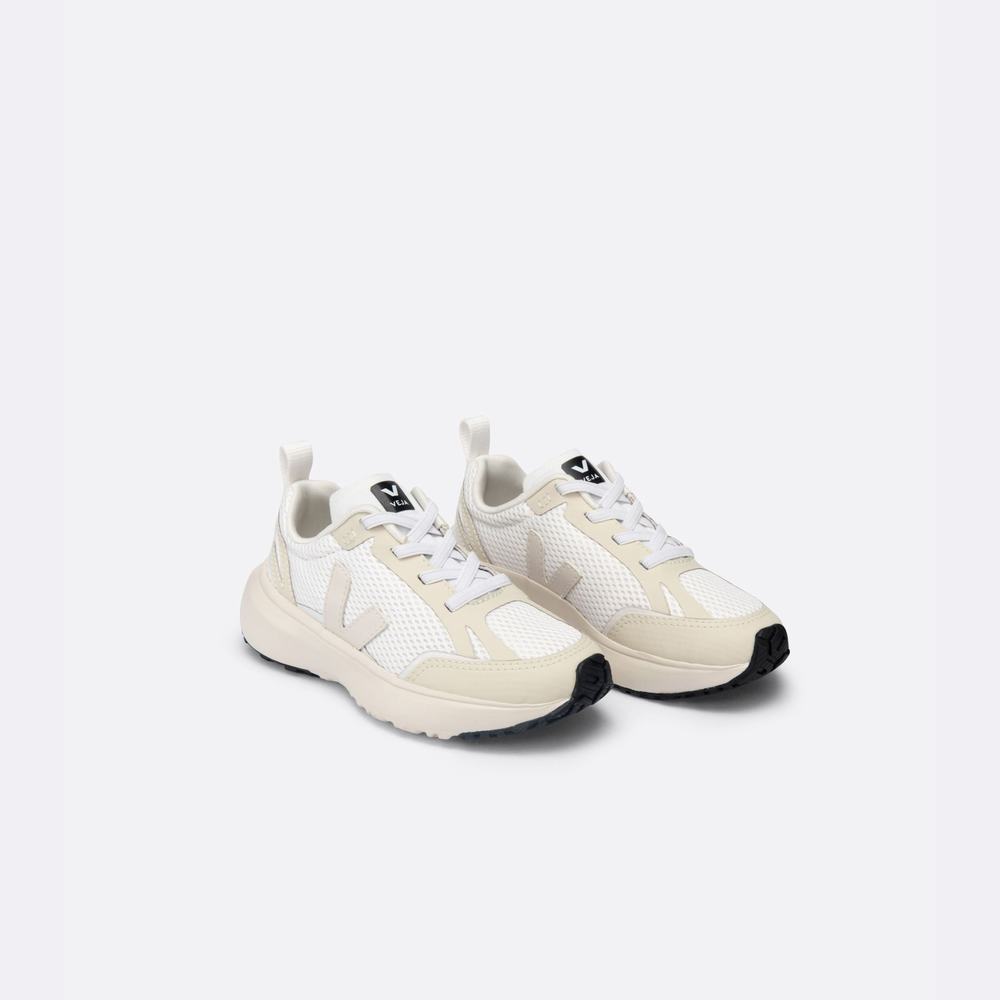 Kids' Veja Canary Elastic Lace Sneakers White | UAE-16430