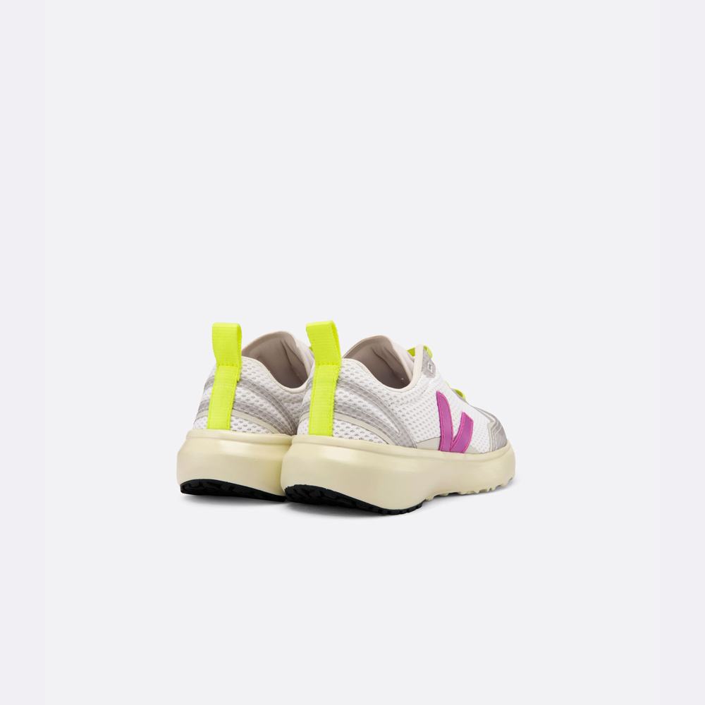 Kids' Veja Canary Elastic Lace Sneakers White/Purple | UAE-41032