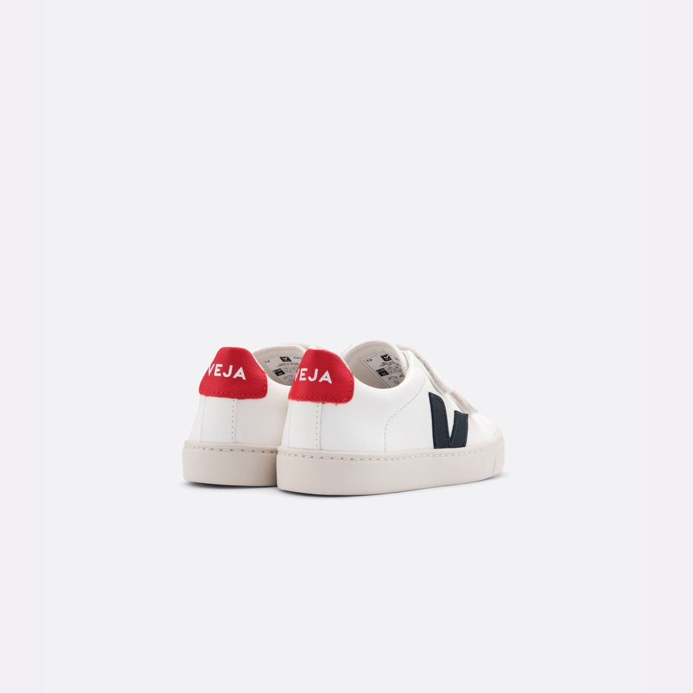 Kids' Veja Esplar Chromefree Leather Sneakers White | UAE-62785