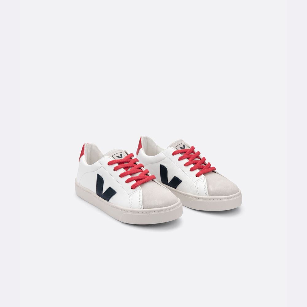 Kids' Veja Esplar Laces Chromefree Sneakers White | UAE-71954