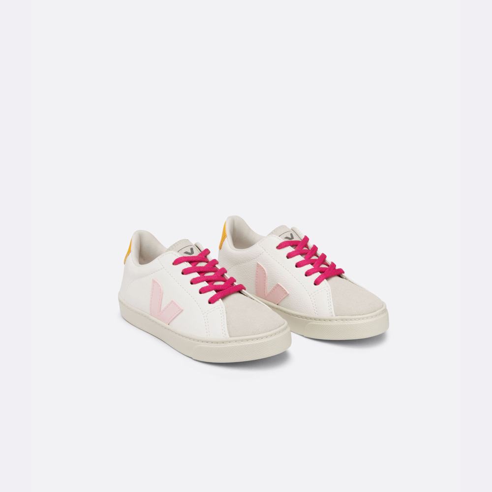 Kids' Veja Esplar Laces Chromefree Sneakers White | UAE-72590