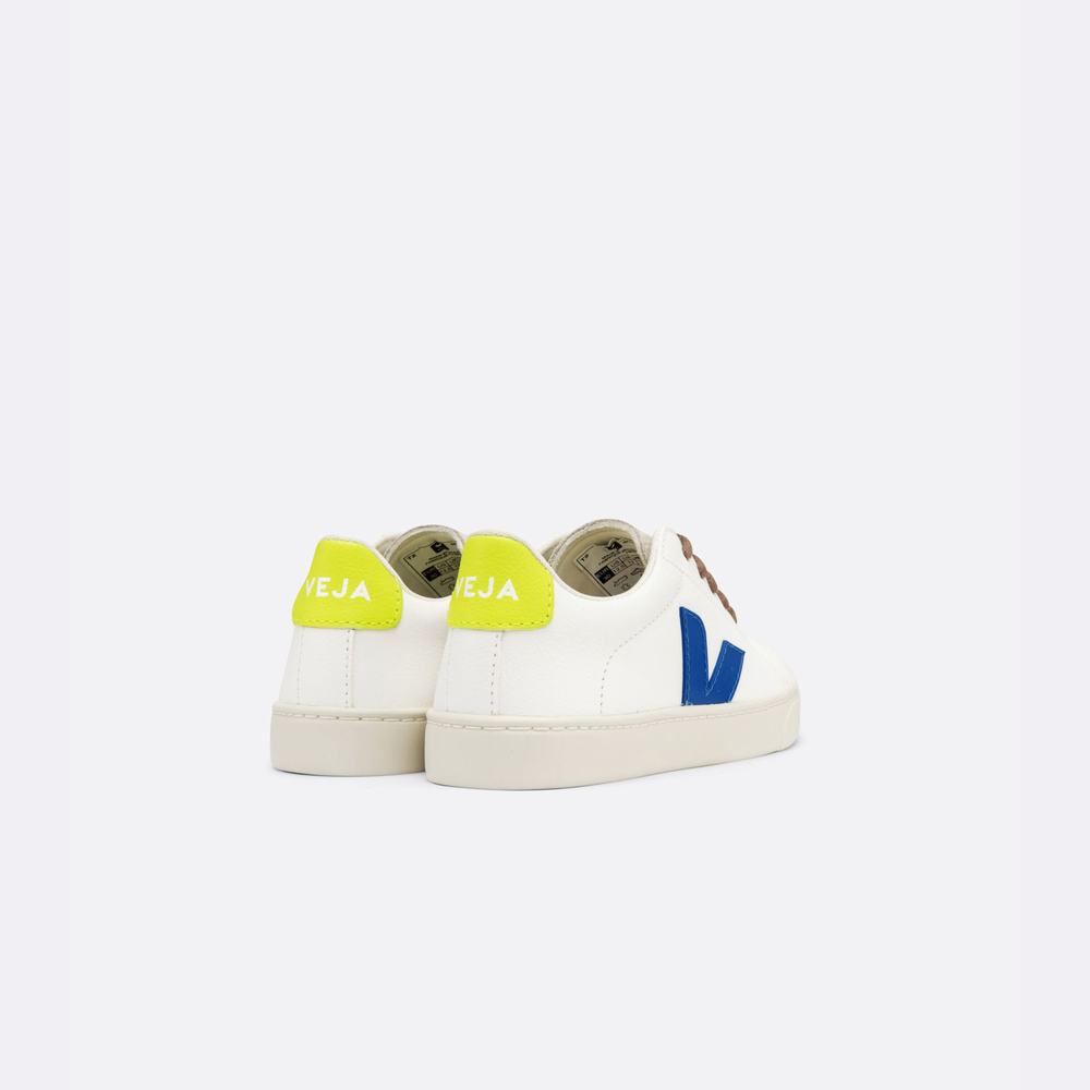 Kids' Veja Esplar Laces Chromefree Sneakers White/Indigo | UAE-96851