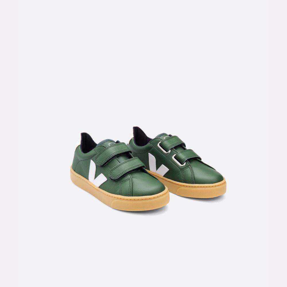 Kids' Veja Esplar Leather Sneakers White | UAE-79283