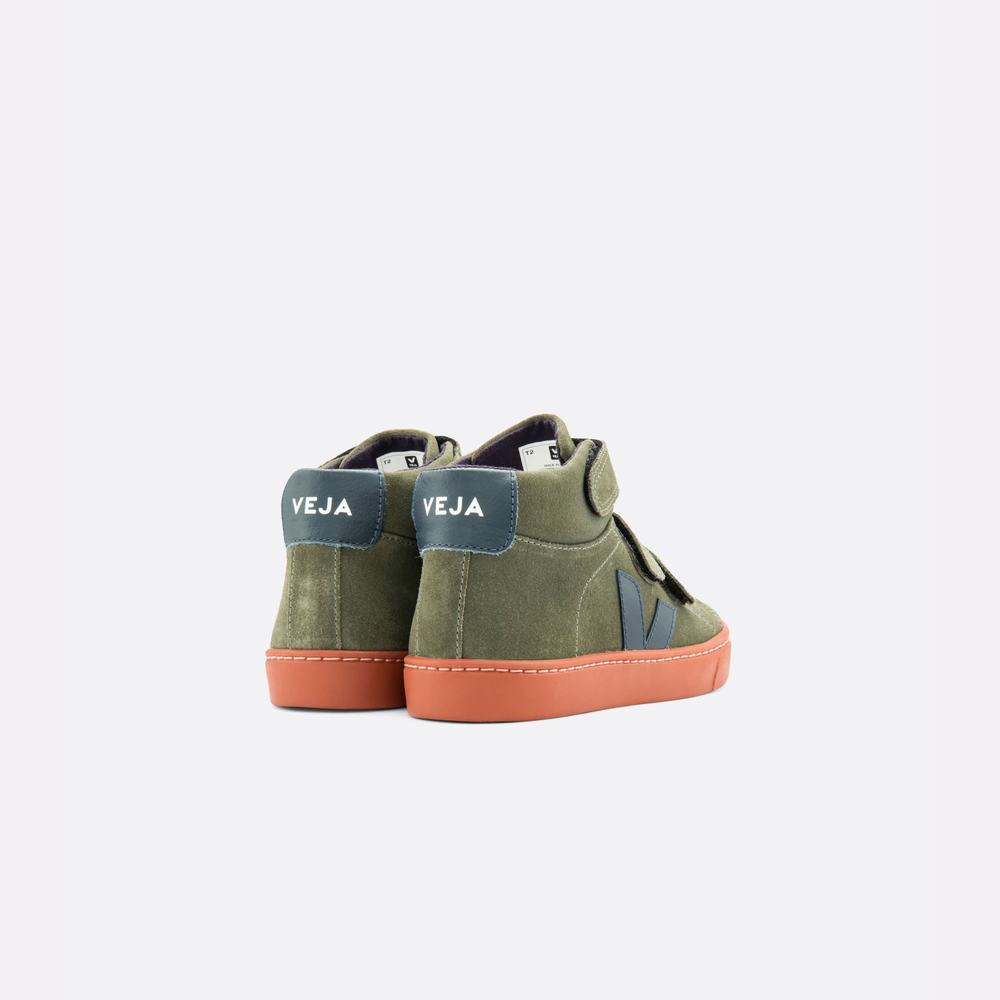 Kids' Veja Esplar Mid Suede Sneakers Green | UAE-31264