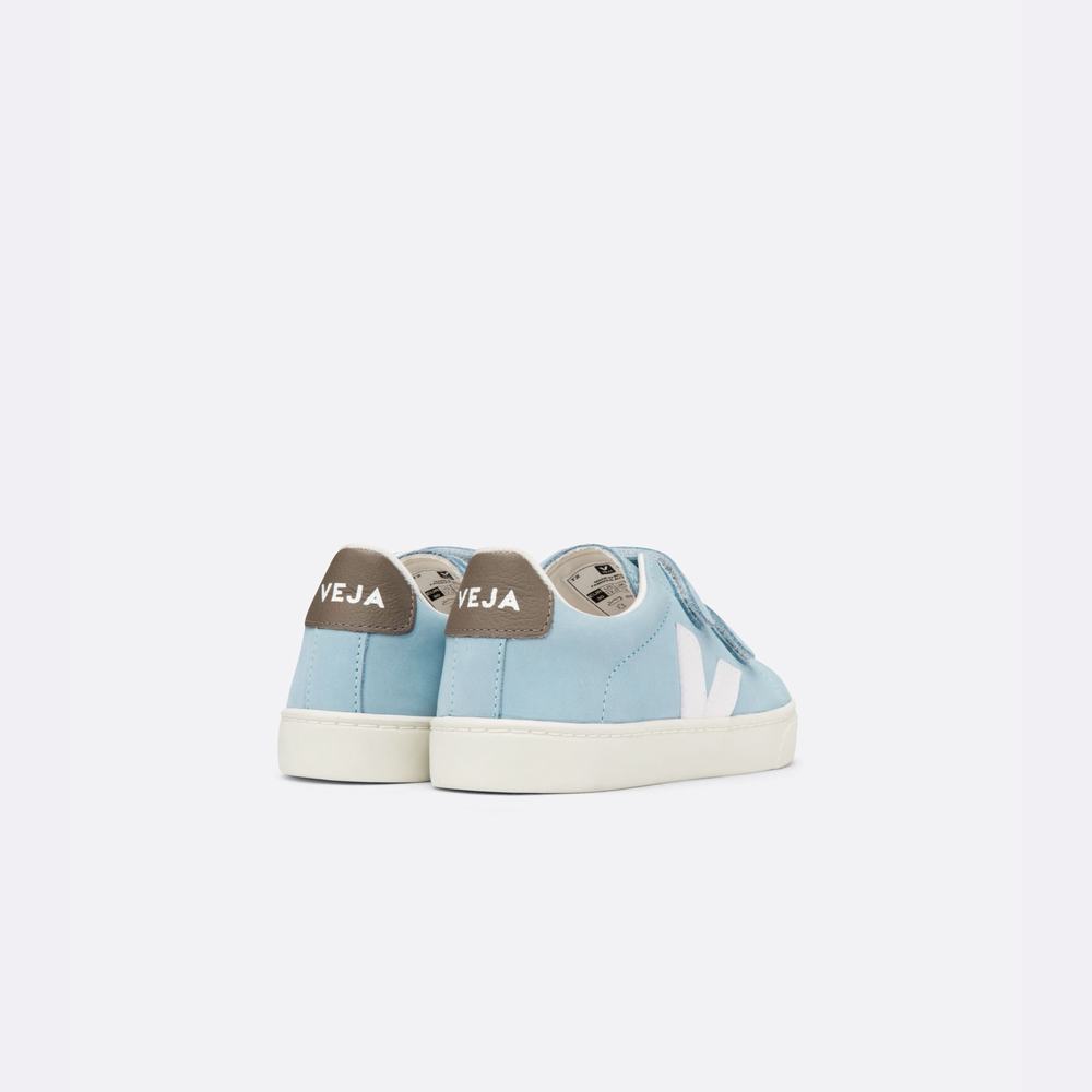 Kids' Veja Esplar Nubuck Sneakers Grey/White | UAE-13759