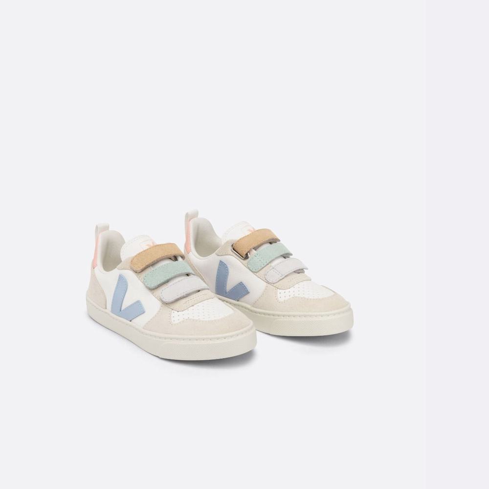 Kids' Veja V-10 Chromefree Sneakers Multicolor/White/Blue | UAE-49732