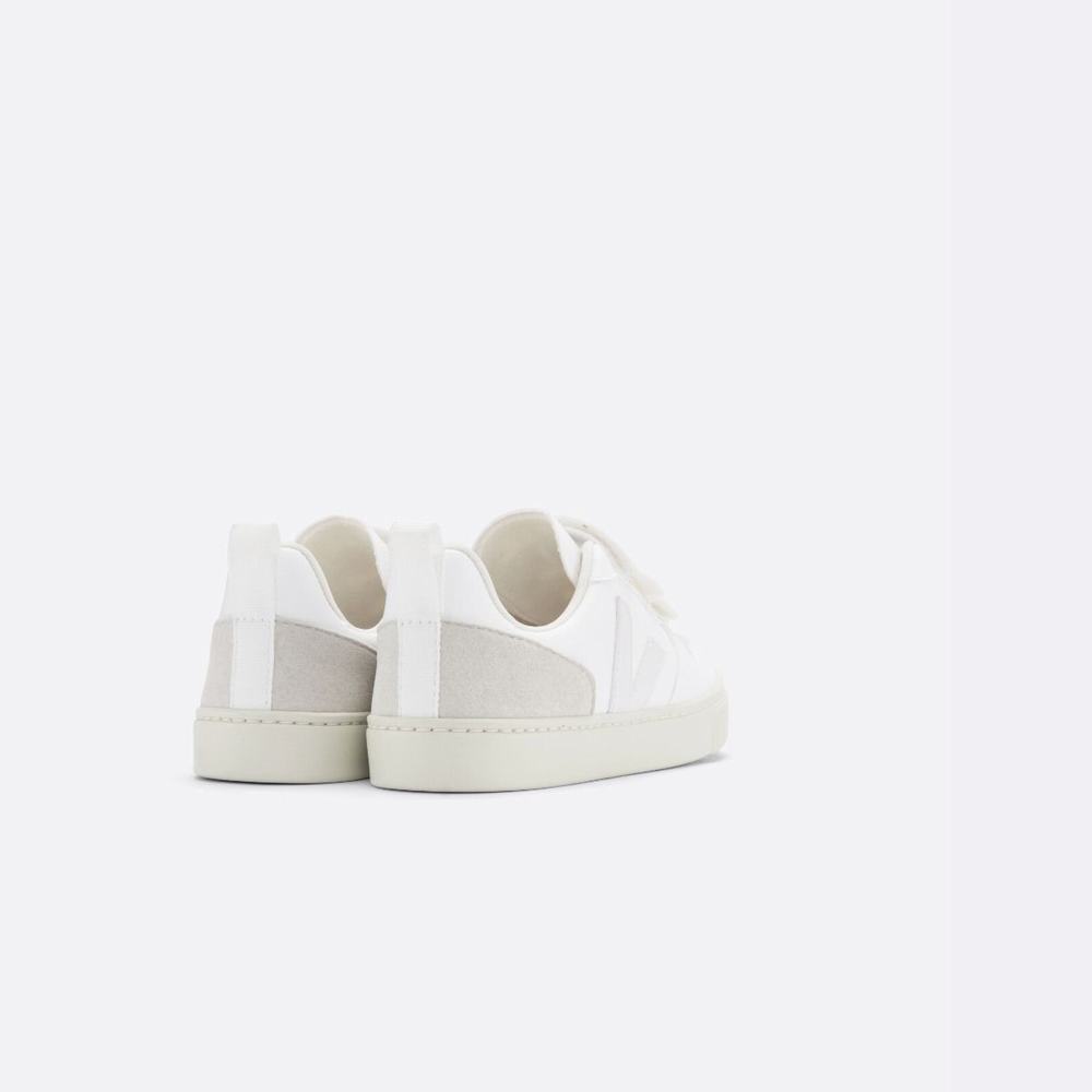 Kids' Veja V-10 Cwl Sneakers White/Beige | UAE-24079