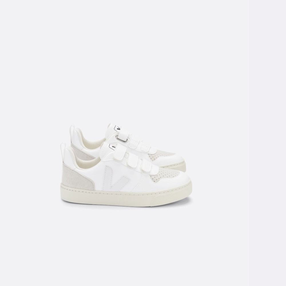 Kids\' Veja V-10 Cwl Sneakers White/Beige | UAE-24079