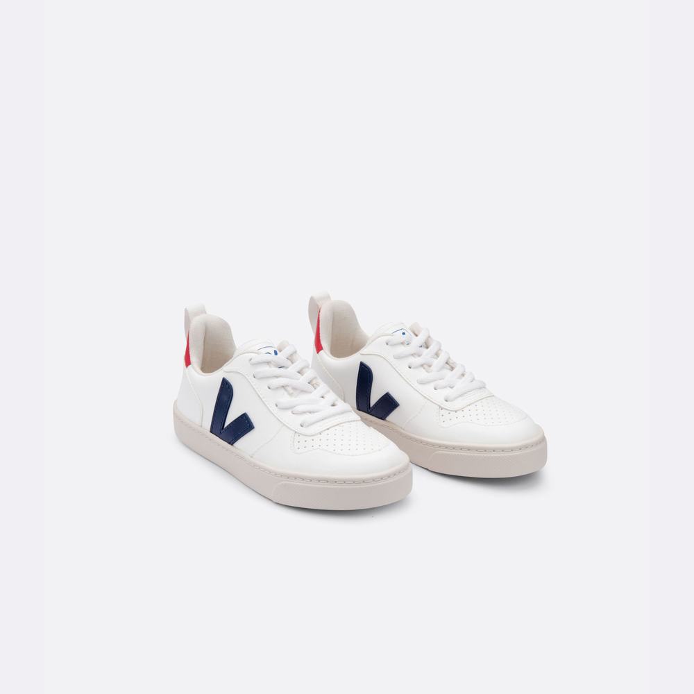 Kids' Veja V-10 Lace Cwl Sneakers White | UAE-36718