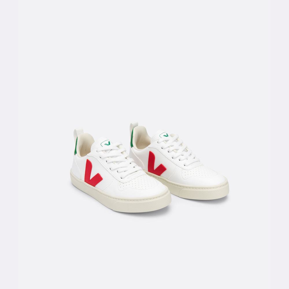 Kids' Veja V-10 Lace Cwl Sneakers White | UAE-76029