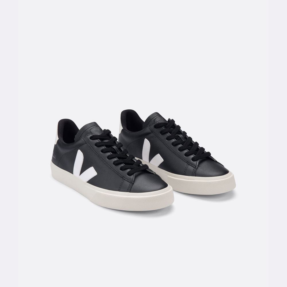 Men's Veja Campo Chromefree Sneakers Black/White | UAE-45896