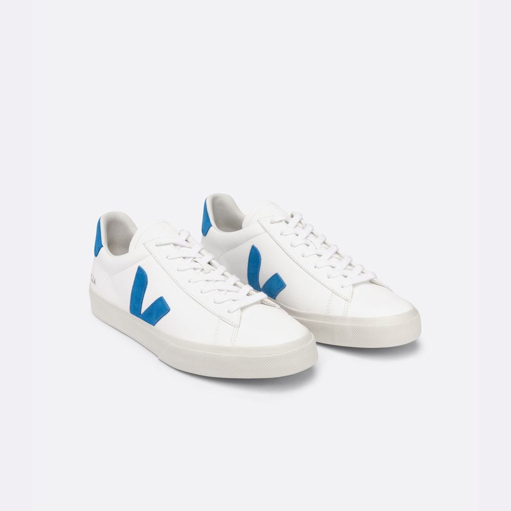 Men's Veja Campo Chromefree Sneakers White/Blue | UAE-84092