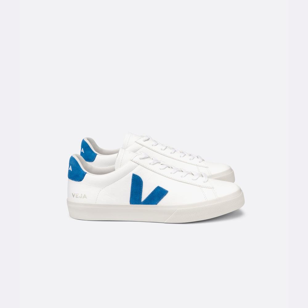 Men\'s Veja Campo Chromefree Sneakers White/Blue | UAE-84092