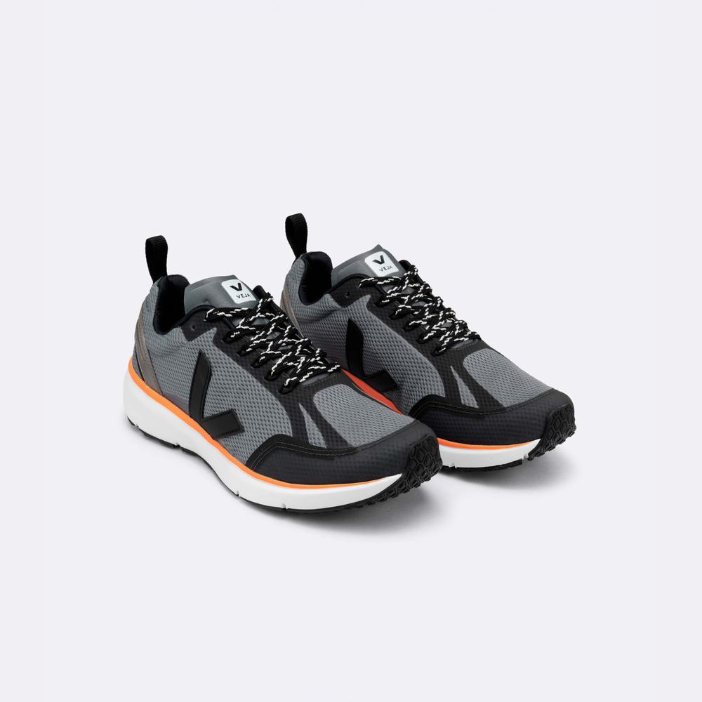 Men's Veja Condor 2 Alveomesh Running Shoes Black/Orange | UAE-01364