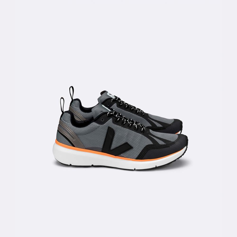 Men\'s Veja Condor 2 Alveomesh Running Shoes Black/Orange | UAE-01364