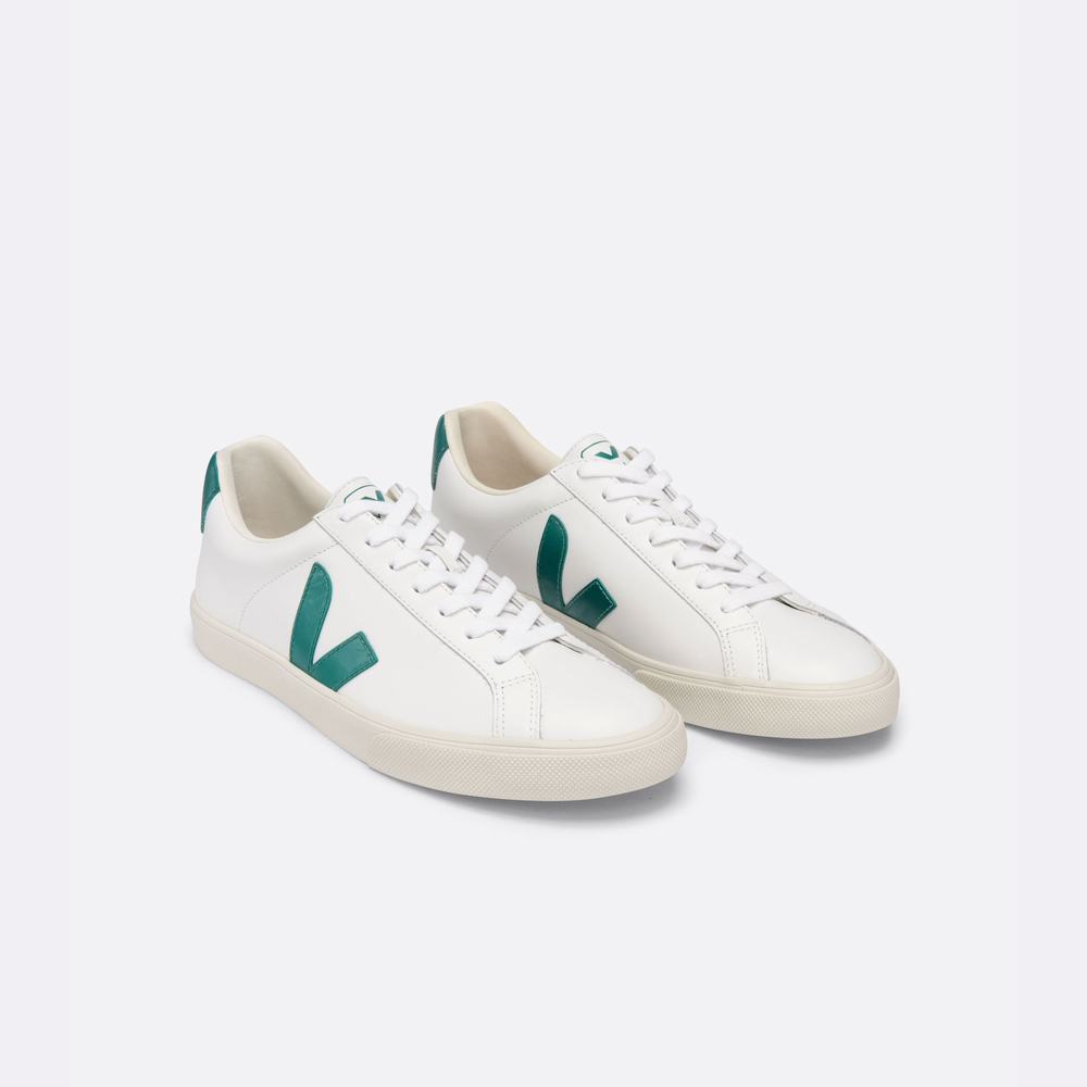 Men's Veja Esplar Leather Sneakers White/Brown | UAE-06782