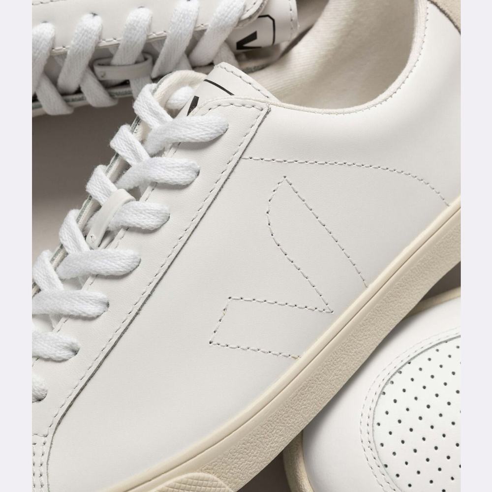 Men's Veja Esplar Leather Sneakers White | UAE-74129