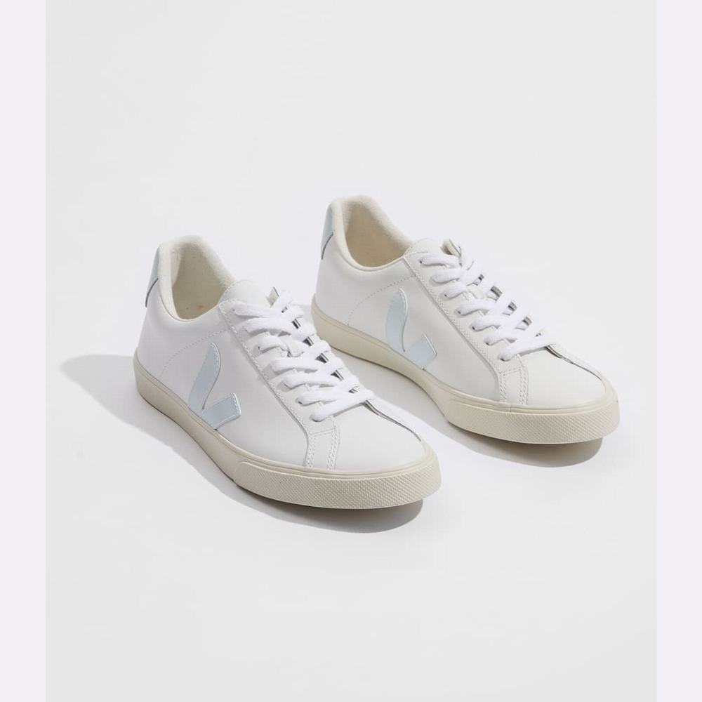 Men's Veja Esplar Leather Sneakers White | UAE-79463