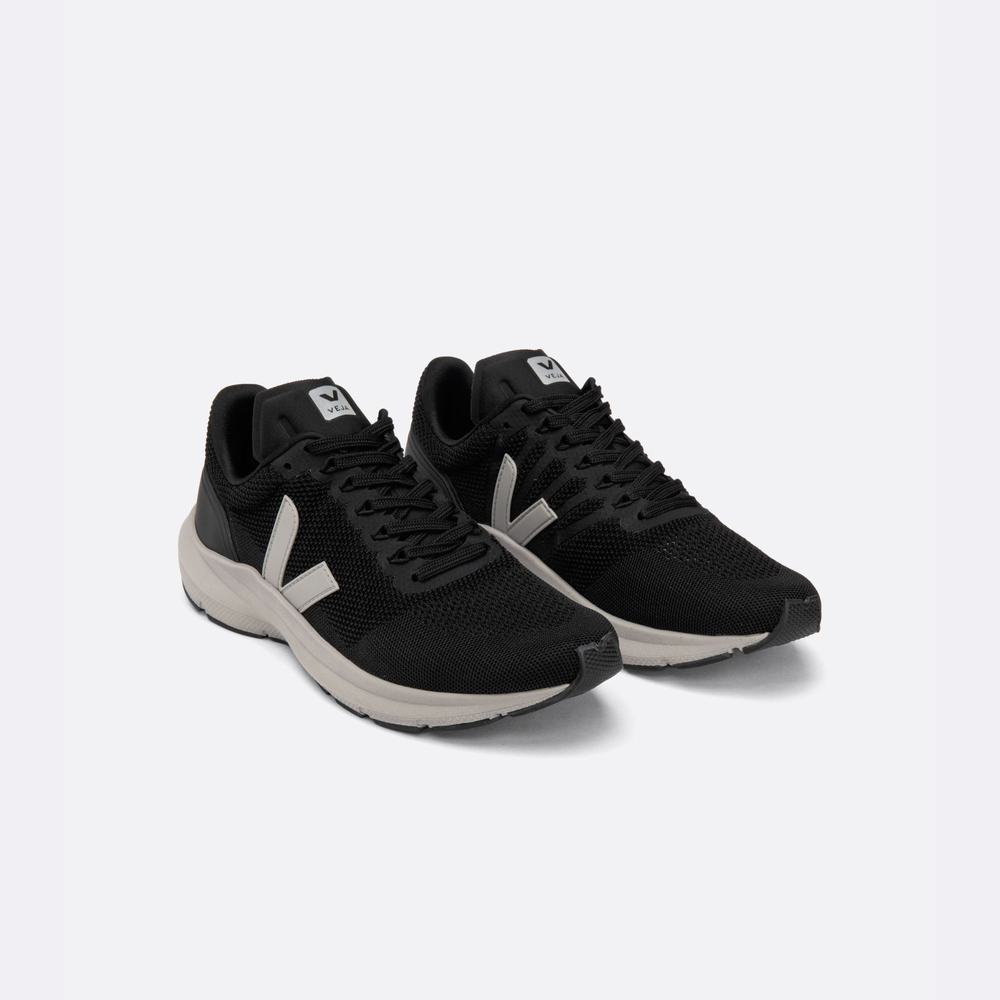 Men's Veja Marlin V-knit Running Shoes Black/Grey | UAE-64305