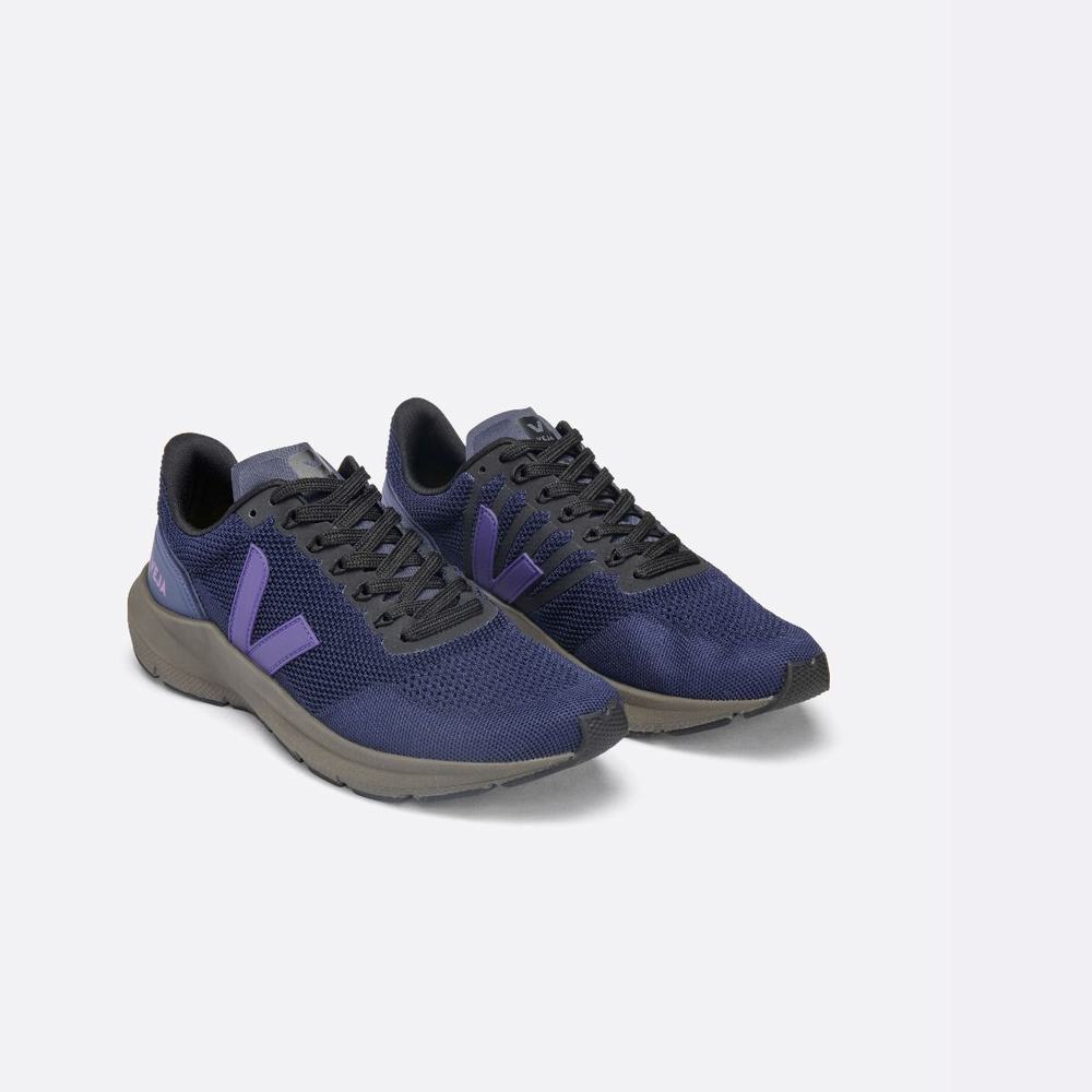 Men's Veja Marlin V-knit Sneakers Purple | UAE-16209