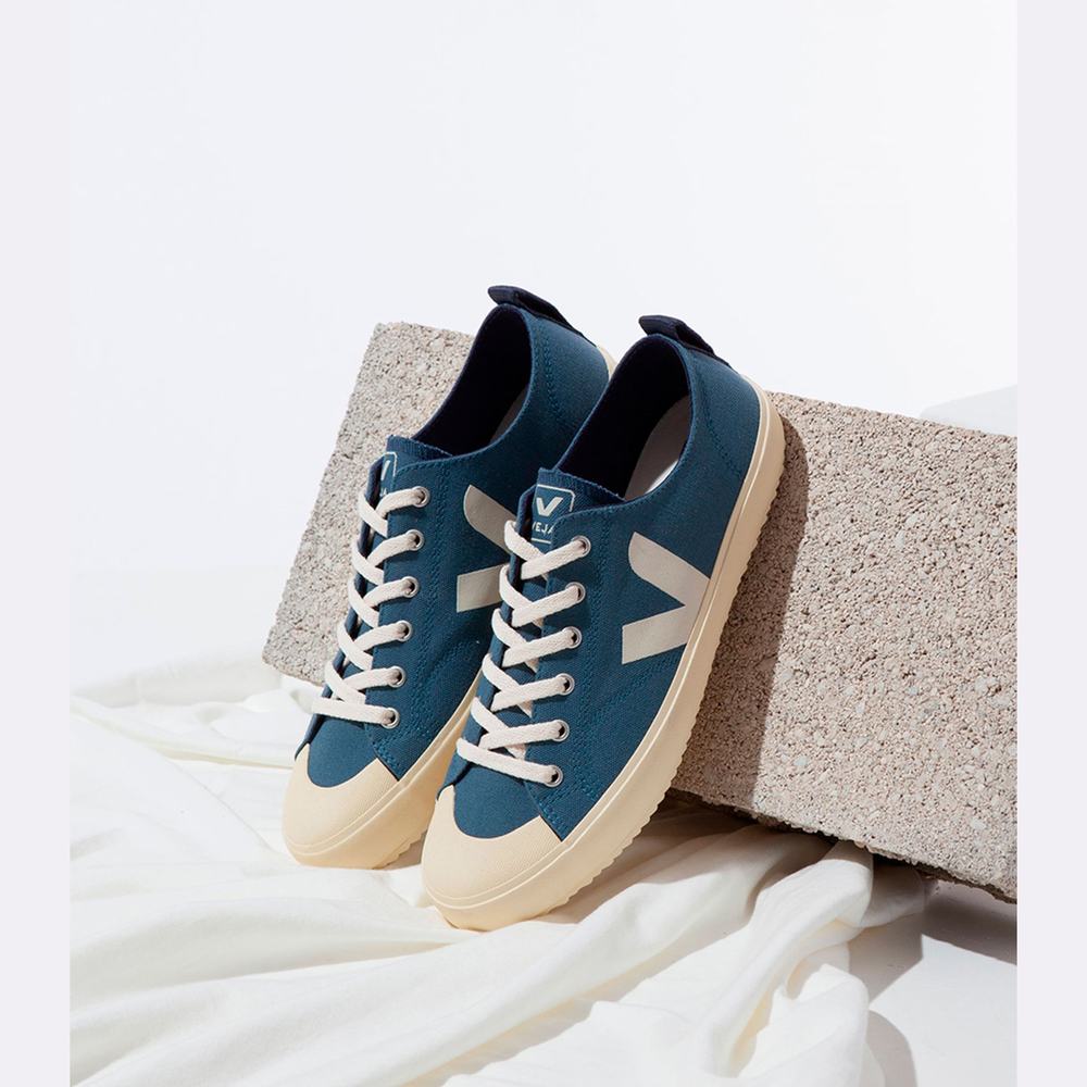 Men's Veja Nova Canvas Sneakers Light/Blue | UAE-91846