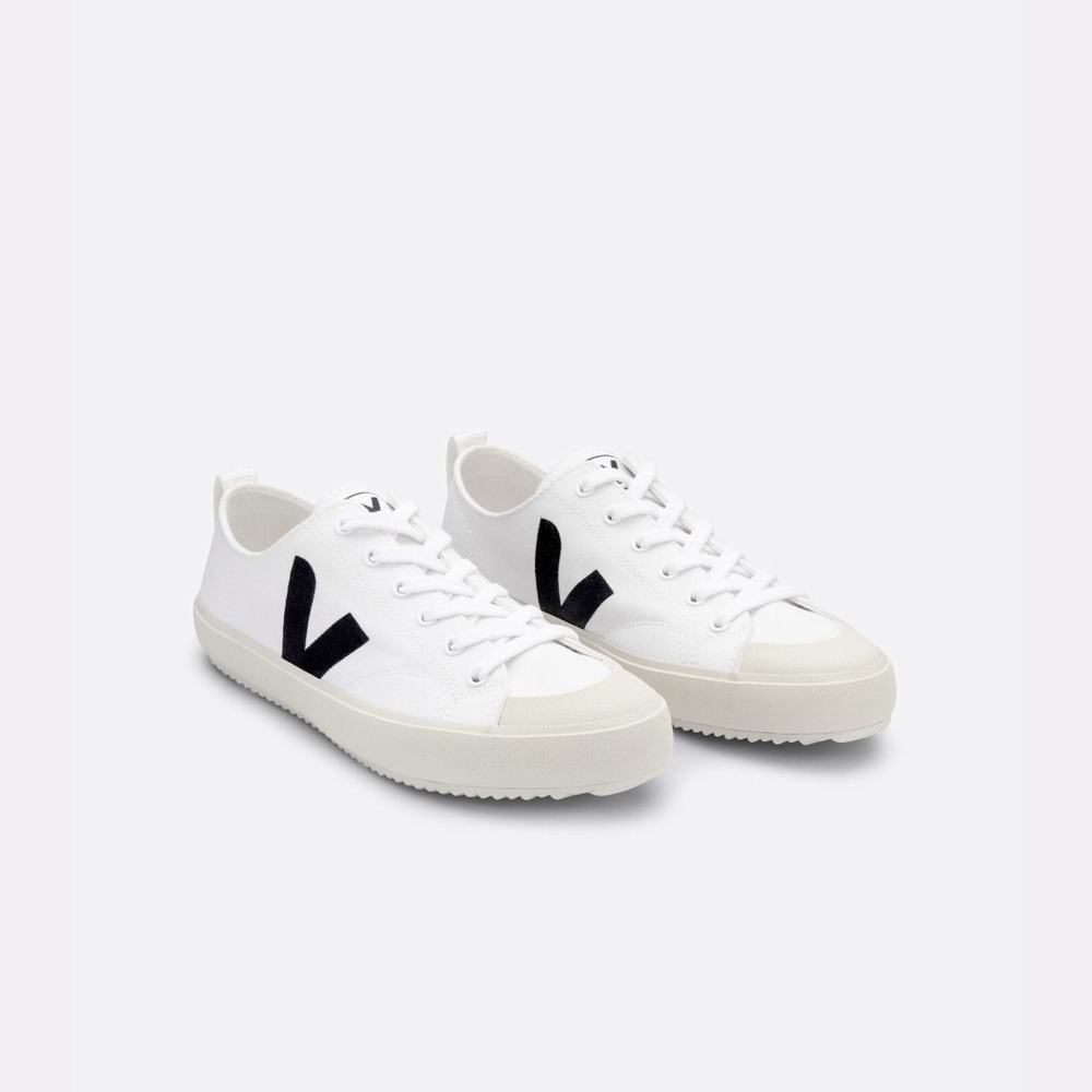 Men's Veja Nova Canvas Sneakers White/Black | UAE-42837