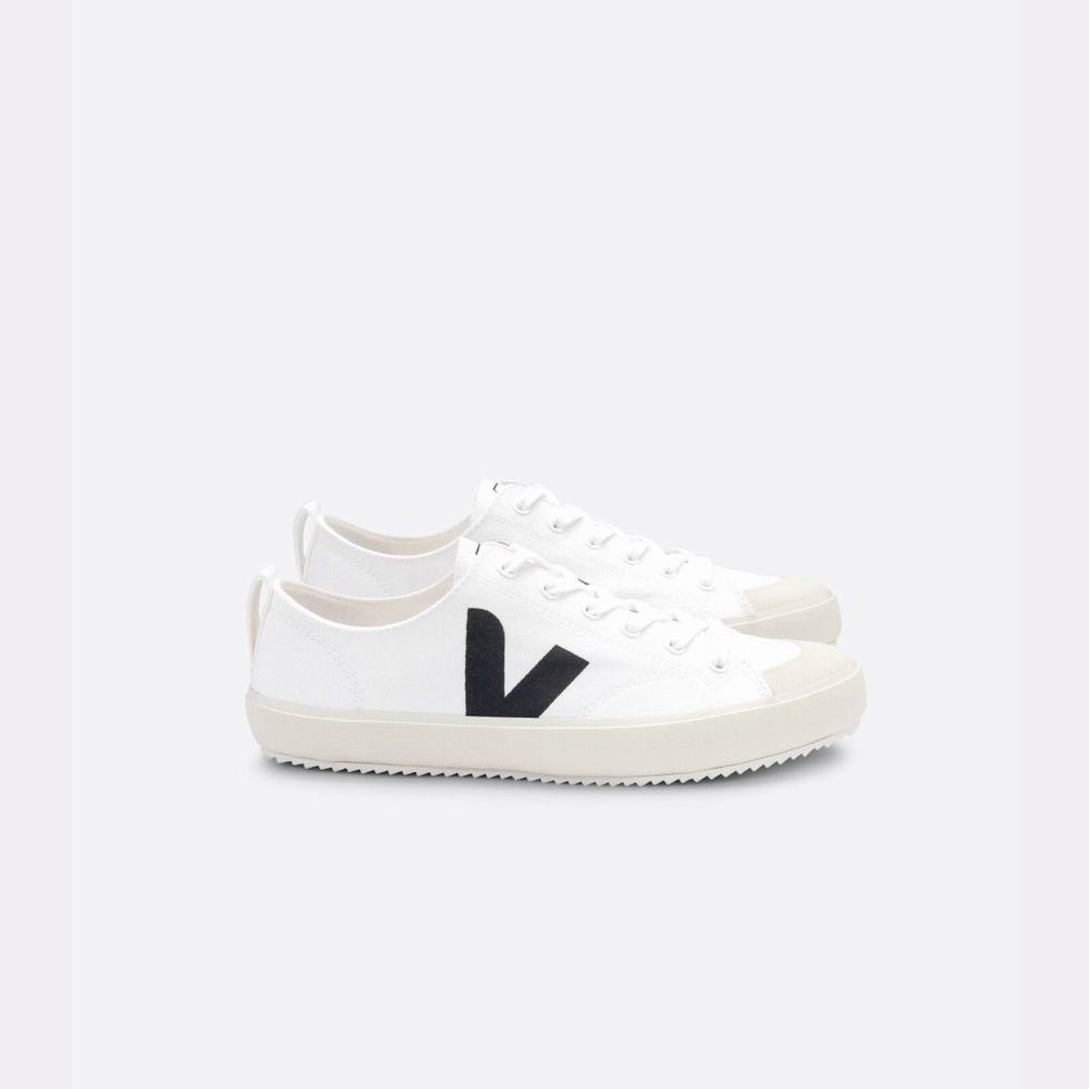 Men\'s Veja Nova Canvas Sneakers White/Black | UAE-42837