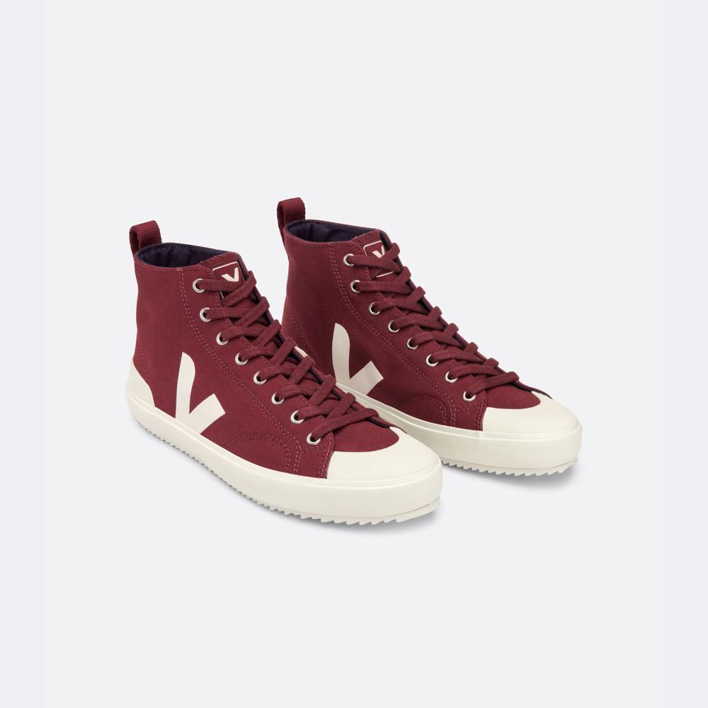 Men's Veja Nova Ht Canvas Sneakers Burgundy | UAE-70615