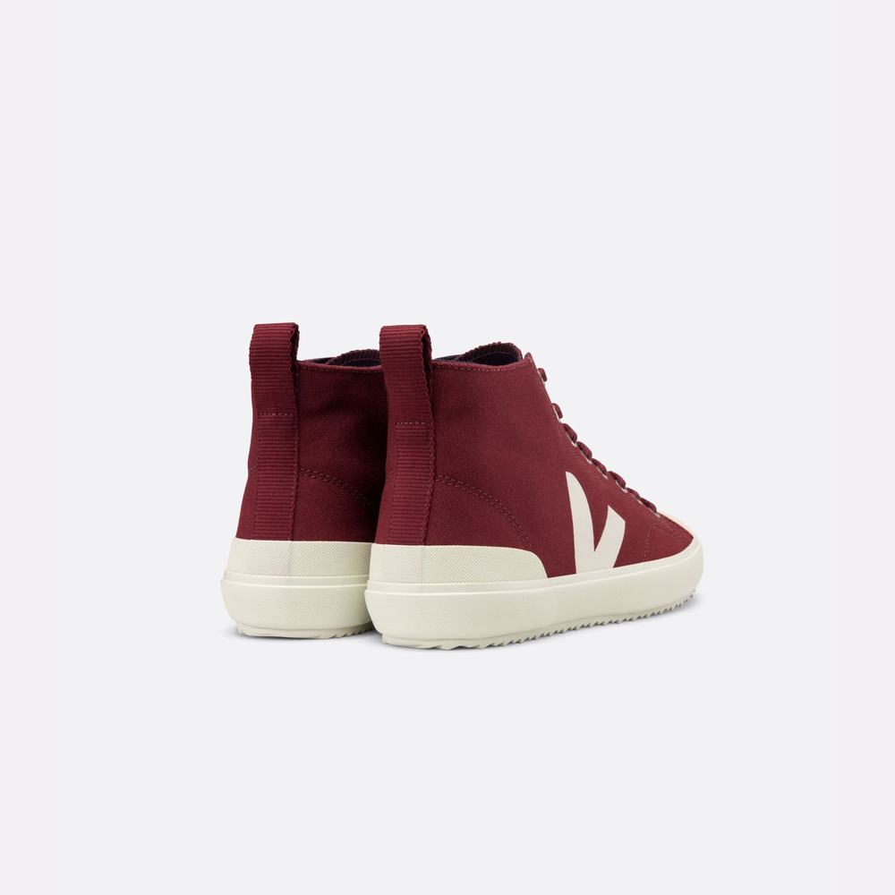 Men's Veja Nova Ht Canvas Sneakers Burgundy | UAE-70615