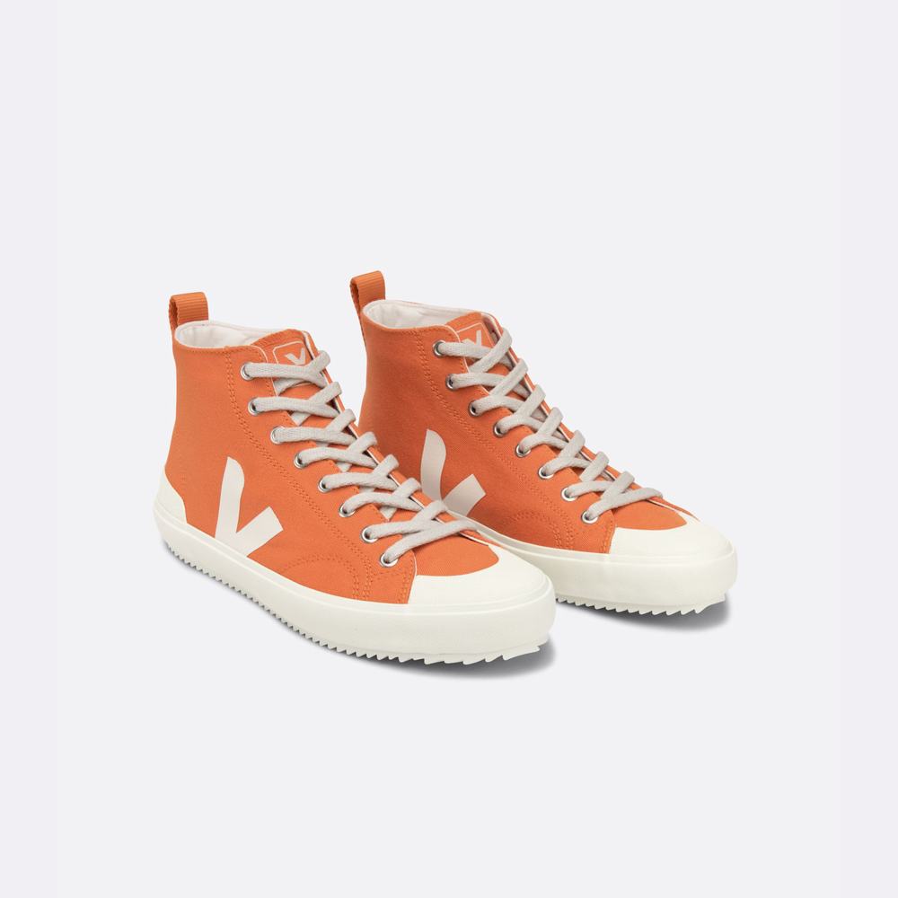 Men's Veja Nova Ht Canvas Sneakers Orange/White | UAE-58142