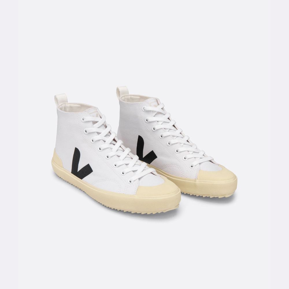 Men's Veja Nova Ht Canvas Sneakers White/Black | UAE-52789