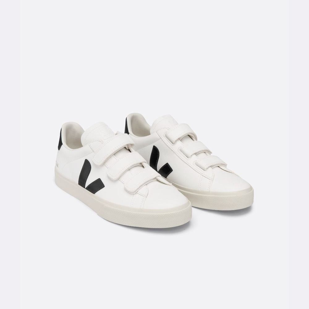 Men's Veja Recife Chromefree Leather Sneakers White/Black | UAE-74695