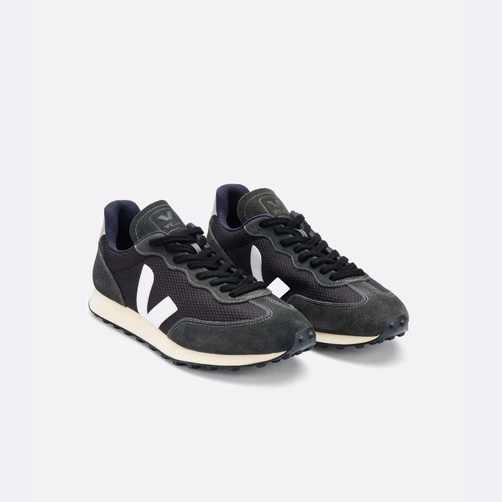 Men's Veja Rio Branco Alveomesh Sneakers Black/White/Grey | UAE-26109