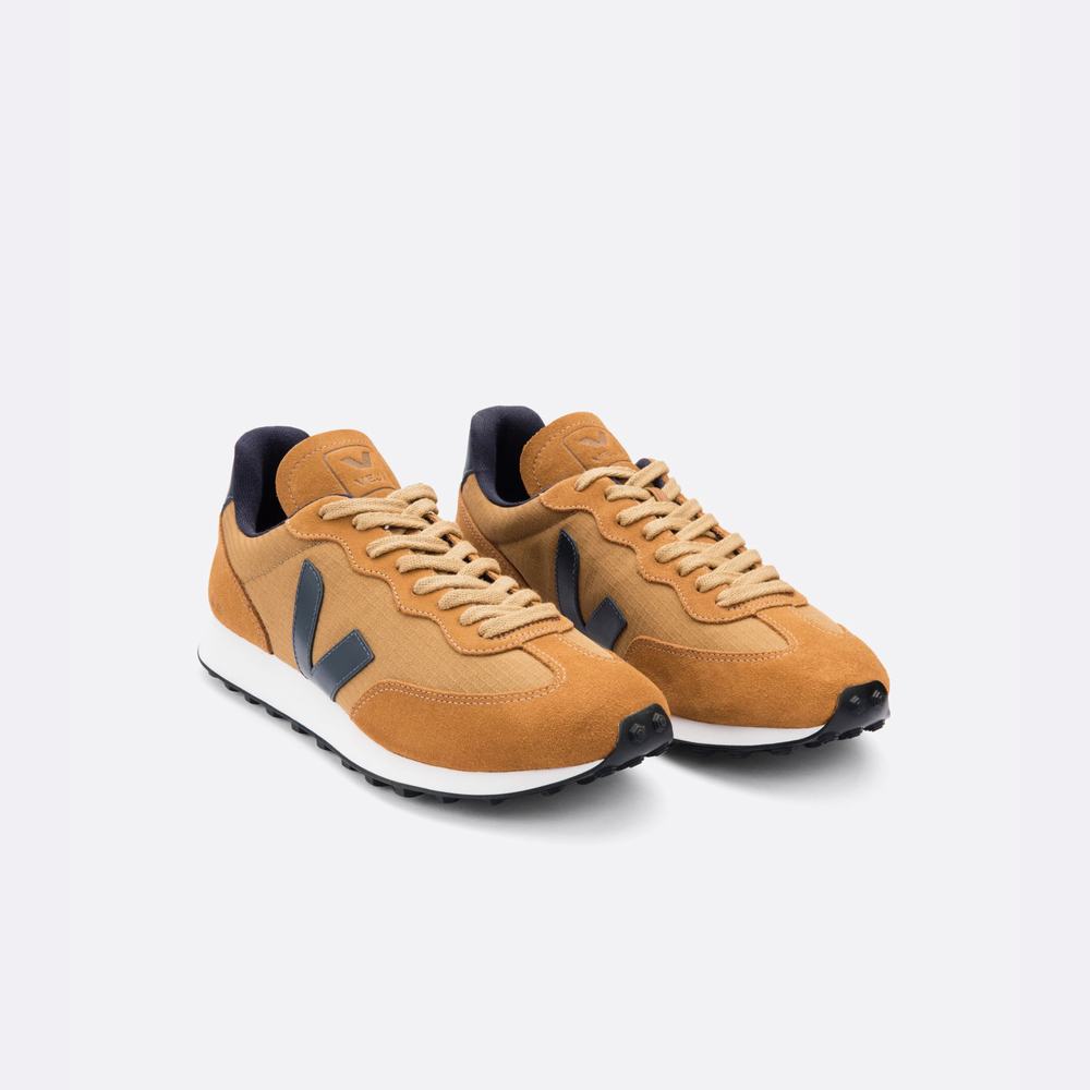 Men's Veja Rio Branco Ripstop Sneakers Deep/Yellow | UAE-23468