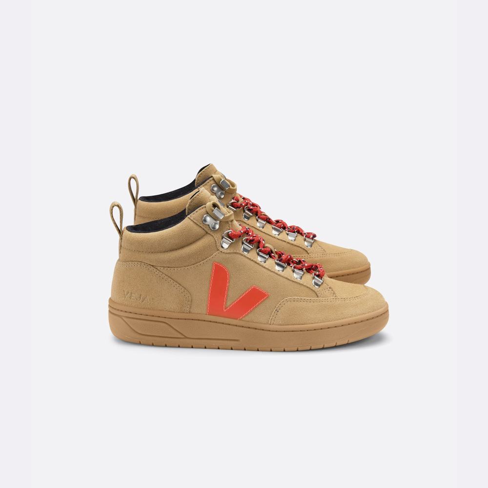 Men\'s Veja Roraima Suede Sneakers Orange | UAE-19638