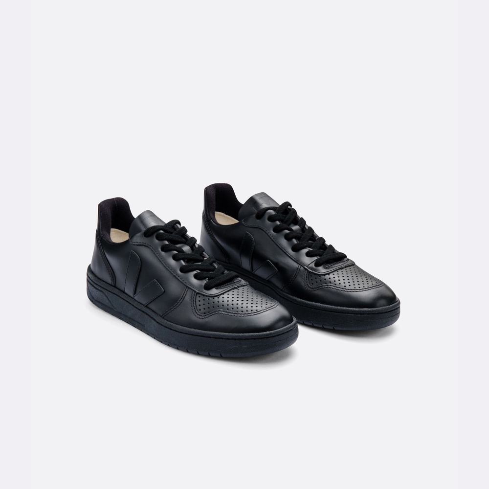 Men's Veja V-10 Cwl Sneakers Black | UAE-37028