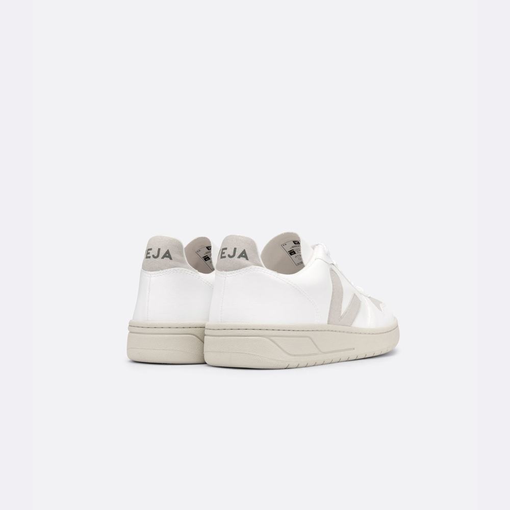 Men's Veja V-10 Cwl Sneakers White/Beige | UAE-71580