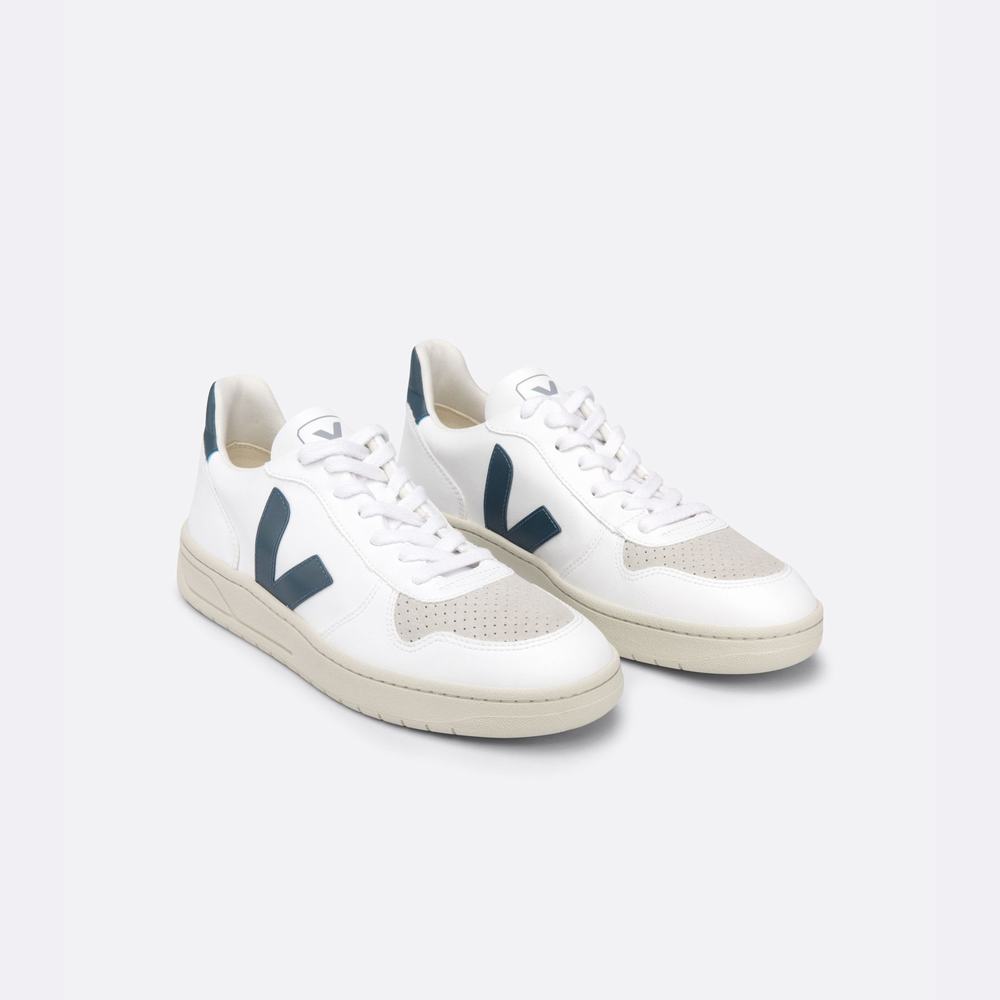 Men's Veja V-10 Cwl Sneakers White | UAE-48120