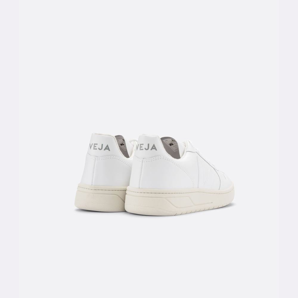 Men's Veja V-10 Leather Sneakers White | UAE-45617