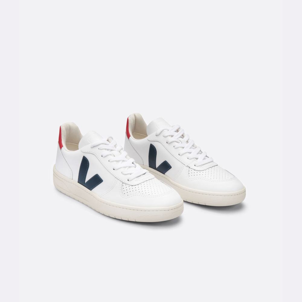 Men's Veja V-10 Leather Sneakers White | UAE-65984