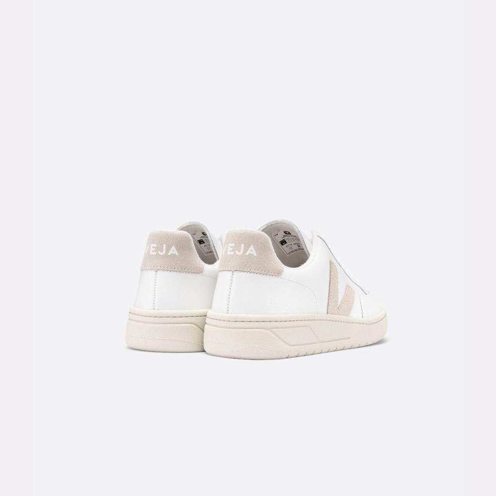 Men's Veja V-12 Leather Sneakers White | UAE-19074