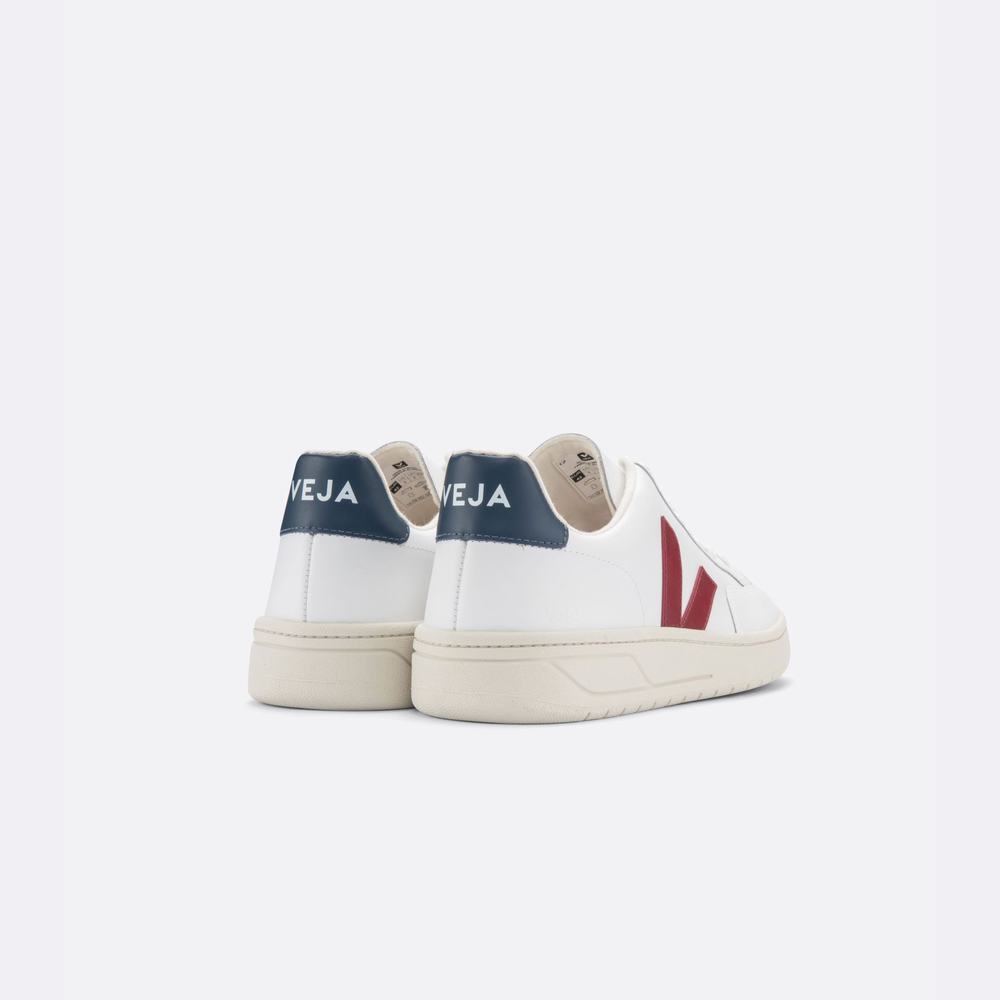 Men's Veja V-12 Leather Sneakers White | UAE-41839