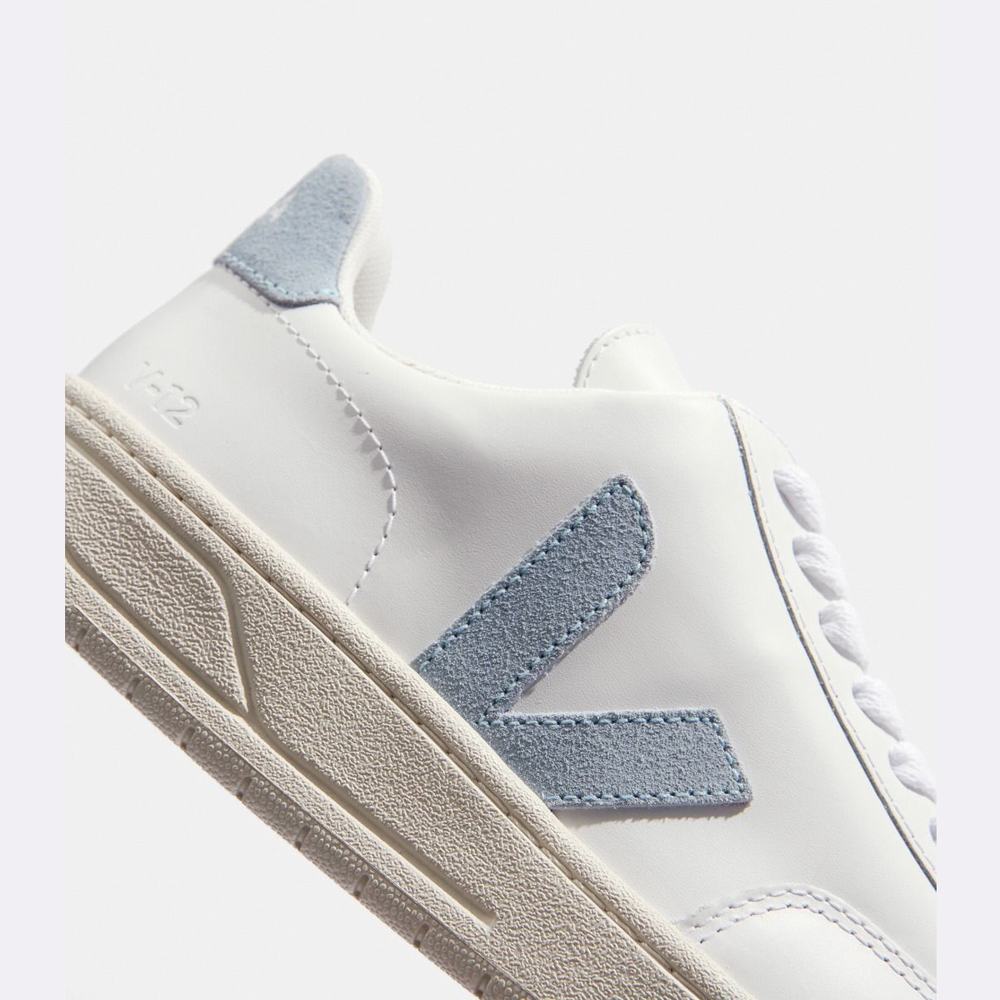 Men's Veja V-12 Leather Sneakers White/Grey | UAE-97514