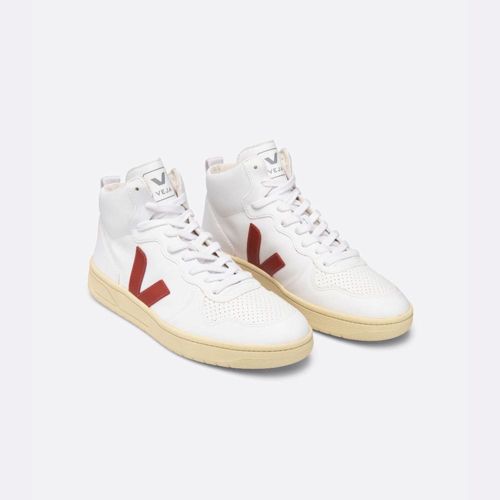 Men's Veja V-15 Cwl Sneakers White | UAE-84907