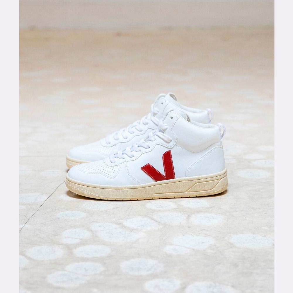 Men's Veja V-15 Cwl Sneakers White | UAE-84907