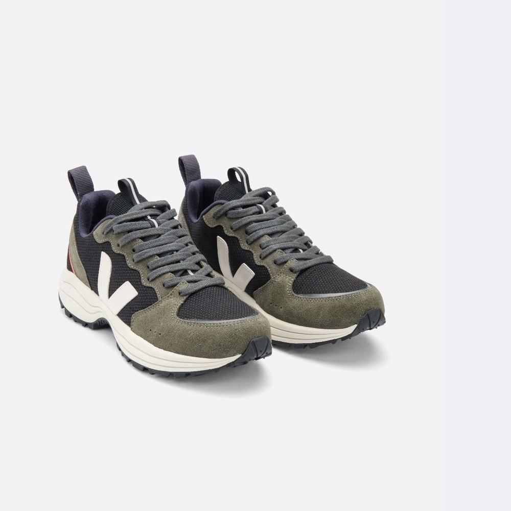 Men's Veja Venturi Bastille B-mesh Sneakers Black/Olive | UAE-29817