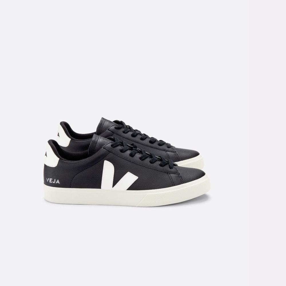 Women\'s Veja Campo Chromefree Sneakers Black/White | UAE-05827