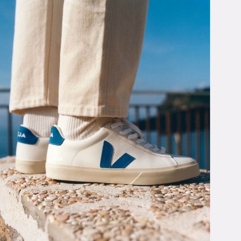 Women's Veja Campo Chromefree Sneakers White/Blue | UAE-24798