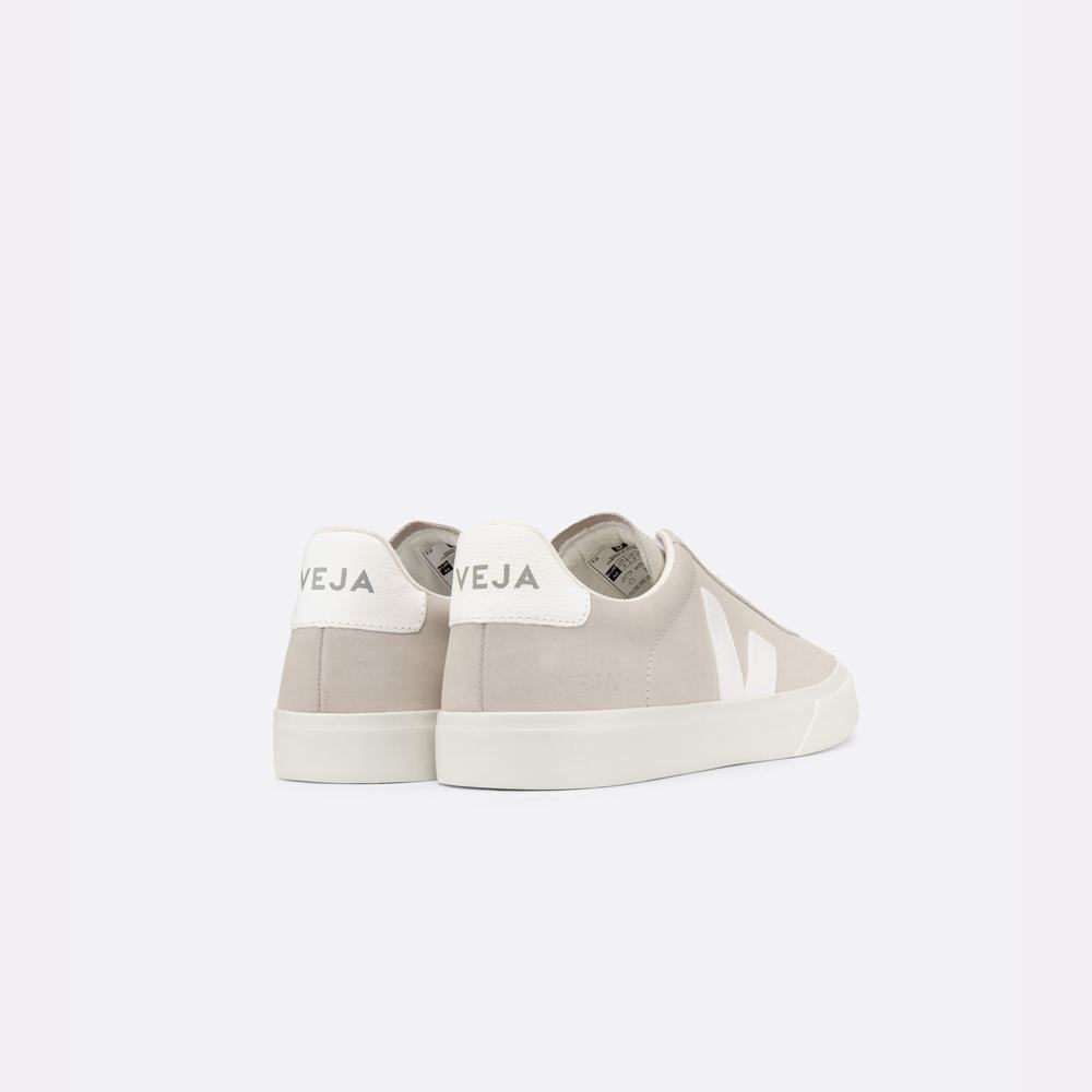 Women's Veja Campo Nubuck Sneakers Beige/White | UAE-90357