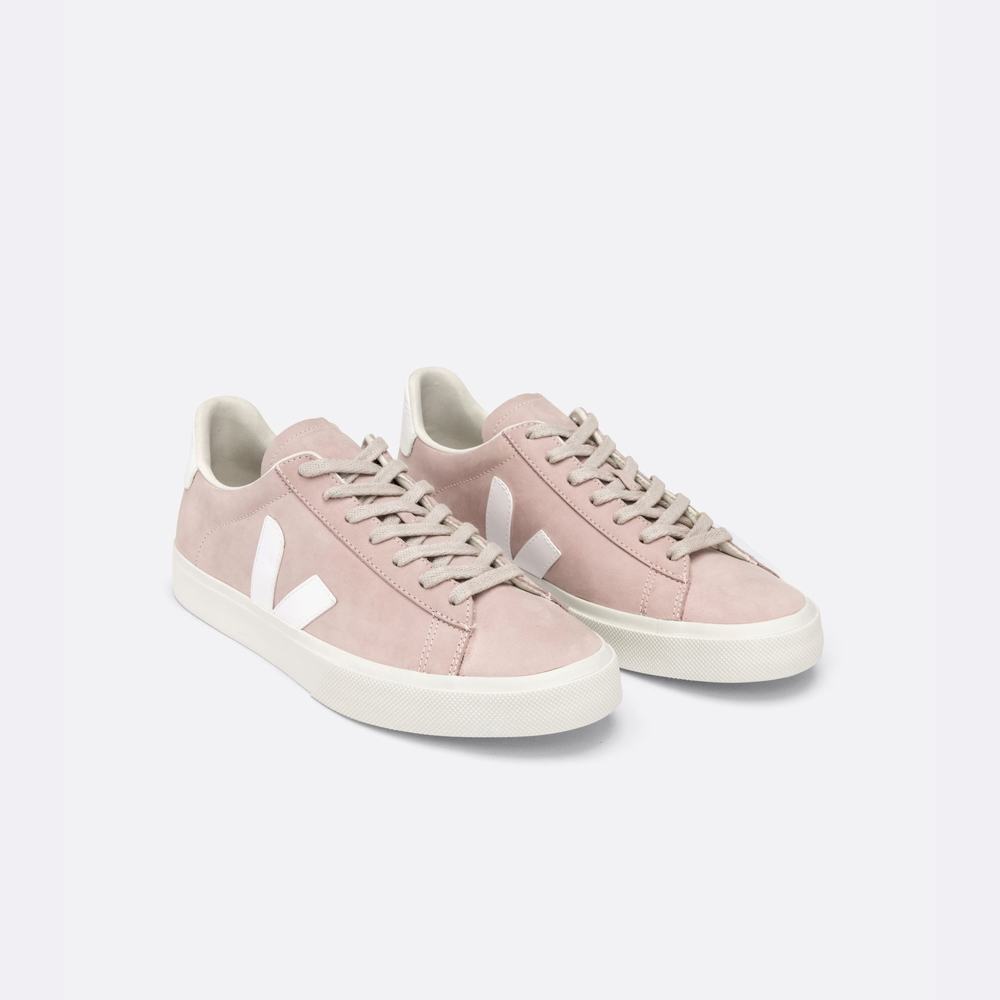 Women's Veja Campo Nubuck Sneakers White | UAE-52693